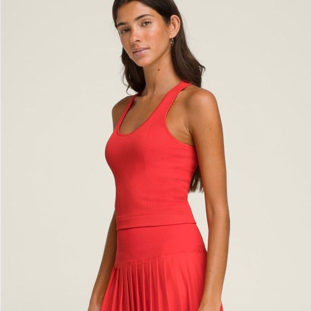 WILSON Everyday Brami Tennis Tank Top Sports Bra Infrared Red Small - Picture 3 of 11